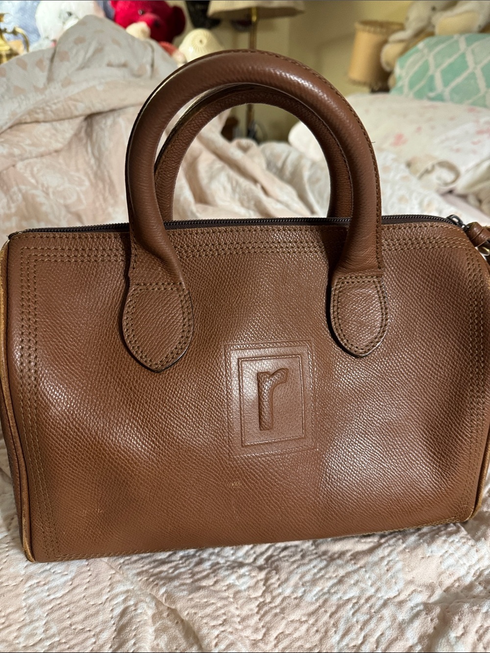 RENOMA Brown Leather Satchel Bag